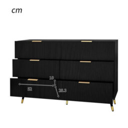 Abrihome Elegant Sideboard With Modern Design, Chest Of Drawers And Plenty Of Storage Space, Golden Handles - thumbnail 2