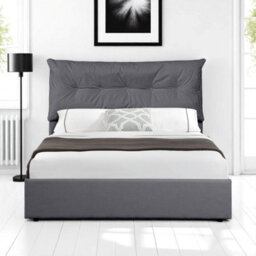 OAT Home Prestbury Modern Pillow Headboard Upholstered Ottoman Storage King Size Bed Frame - Charcoal Grey - thumbnail 2