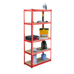Kct Garage Shelving 5 Tier Unit Metal Shelving Unit Red Shed Storage Racking 180 X 90 X 40Cm