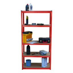 Kct Garage Shelving 5 Tier Unit Metal Shelving Unit Red Shed Storage Racking 180 X 90 X 40Cm - thumbnail 6