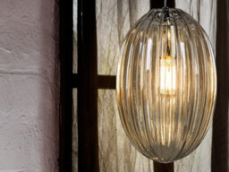 Luminosa Lighting Luminosa Ovila Pendant Light With Small Grey Shade In Cognac Tonality - Uk Stock - thumbnail 2