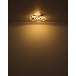 Luminosa Lighting Luminosa Pikara 38X38Cm Integrated Led Semi Flush Ceiling Light Wood Look 2X Led 3000K - thumbnail 5