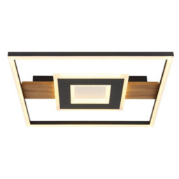 Luminosa Lighting Luminosa Pikara 38X38Cm Integrated Led Semi Flush Ceiling Light Wood Look 2X Led 3000K - thumbnail 3