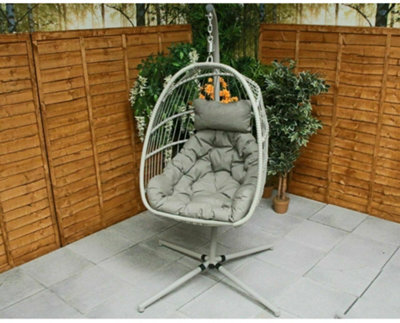 Innovators International Holly Folding Single Cocoon Egg Chair Swing In Latte