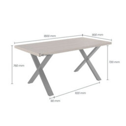 Wyld Haus Pefkos Natural Oak Dining Table With Black Metal Legs - thumbnail 5