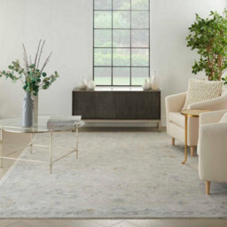 Light Grey Traditional Persian Bordered Floral Rug For Living Room Bedroom And Dining Room-239Cm X 315Cm - thumbnail 2