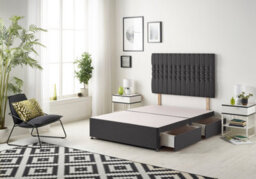Somnior Beds Somnior Galaxy Plush Black Divan Bed Base With 4 Drawers And Headboard - King - thumbnail 1