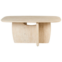 Beliani Dining Table Travers Travertine Effect 180 Cm 90 Cm - thumbnail 4