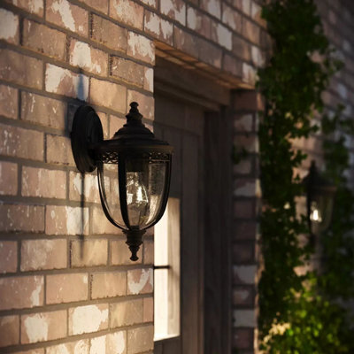 Feiss English Bridle 1 Light Exterior Wall Lantern, Clear Seeded Glass, Ip44 Rated, E27 Socket, 60W Max, Anti Corrosion - image 1