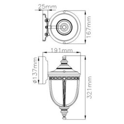 Feiss English Bridle 1 Light Exterior Wall Lantern, Clear Seeded Glass, Ip44 Rated, E27 Socket, 60W Max, Anti Corrosion - thumbnail 8