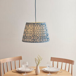 Loops Elegant Brushed Aged Brass Pendant Light With Blue Flex - 6W Led B22 - thumbnail 2