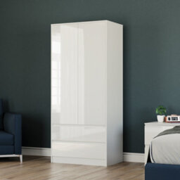 Lassic Vida Designs Glinton 4 Piece White Fsc Bedroom Set - (3 Drawer Chest, 2 Door Wardrobe, 2 Drawer Bedside Chest X2) - thumbnail 5