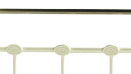 Save On Goods UK 5Ft King Size Ivory Cream Brass Finish,traditional Antique Victorian Metal Bed Headboard - thumbnail 2
