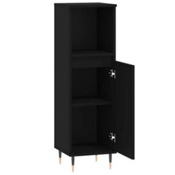 Berkfield Industrial Bathroom Cabinet Black 30X30X100 Cm Engineered Wood - thumbnail 6