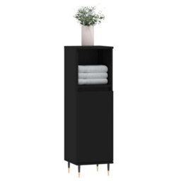 Berkfield Industrial Bathroom Cabinet Black 30X30X100 Cm Engineered Wood - thumbnail 3