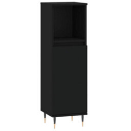 Berkfield Industrial Bathroom Cabinet Black 30X30X100 Cm Engineered Wood