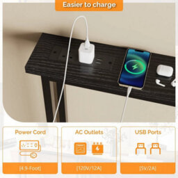 Console Table Sofa Table Hallway Table Entryway Display Shelf With Power Strip - thumbnail 2