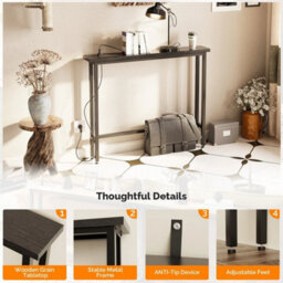 Console Table Sofa Table Hallway Table Entryway Display Shelf With Power Strip - thumbnail 3