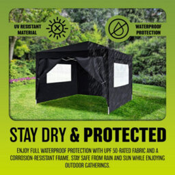 Waterproof Pop Up Gazebo 3M X 3M Outdoor Garden Shelter Display For Wedding Multi Purpose Decoration Diy Gardening Displays - thumbnail 4