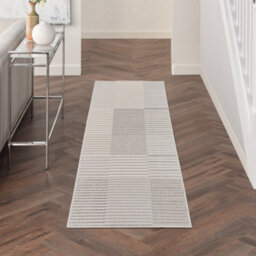 Silver Grey Striped Modern Living Room Bedroom & Dining Room Rug-239Cm X 300Cm - thumbnail 7