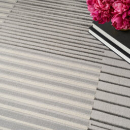 Silver Grey Striped Modern Living Room Bedroom & Dining Room Rug-239Cm X 300Cm - thumbnail 4
