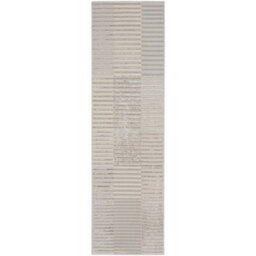 Silver Grey Striped Modern Living Room Bedroom & Dining Room Rug-239Cm X 300Cm - thumbnail 8