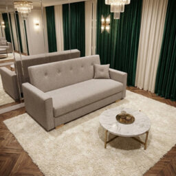Viva Sonic Iii Sofa Bed For Living Room With Storage Chipboard Frame Polyurethane Foam 153X100X85Cm Beige - thumbnail 1