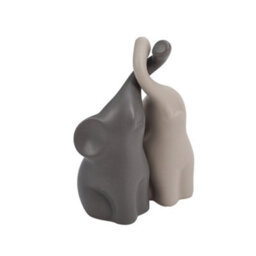 Living And Home Set Of 2 Ceramic Couple Elephant Statue Figurine Ornaments Porcelain Sculptures 110 X 150 mm - thumbnail 4