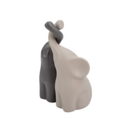 Living And Home Set Of 2 Ceramic Couple Elephant Statue Figurine Ornaments Porcelain Sculptures 110 X 150 mm - thumbnail 3