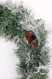 Best Artificial 9Ft Frosted Luxury Colorado Christmas Garland Supplied With 80 Bright White Battery Lights - thumbnail 7