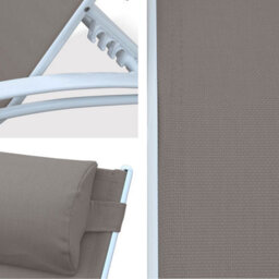 Sweeek. Pair Of Aluminium And Textilene Sun Loungers 4 Reclining Positions Louisa White 167X64X82 Cm - thumbnail 8