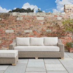Wyld Haus Thai Grey Wicker Outdoor Three Seater Sofa