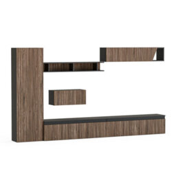 Decorotika Nice Moduler Modern Tv Unit Wall Mount Customizable Layout Black Alina - thumbnail 4