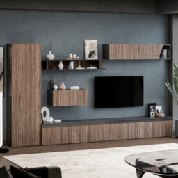 Decorotika Nice Moduler Modern Tv Unit Wall Mount Customizable Layout Black Alina - thumbnail 3