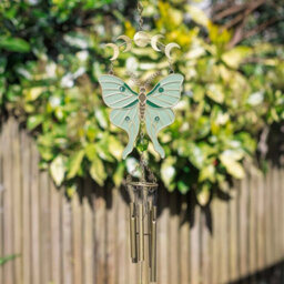 Moonphase Moth Windchime Celestial Metal Garden Wind Chime - thumbnail 1