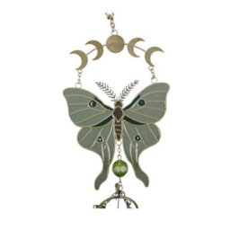 Moonphase Moth Windchime Celestial Metal Garden Wind Chime - thumbnail 3