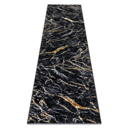 RugsX Carpet, Runner Allure 1963 Marble - Structural, Stylish, Glamour Black Gold 80X250 Cm - thumbnail 4