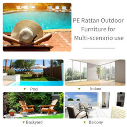 Outsunny Garden Rattan Sun Lounger Foldable Patio Chaise Chair Brown - thumbnail 5