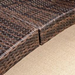 Outsunny Garden Rattan Sun Lounger Foldable Patio Chaise Chair Brown - thumbnail 9