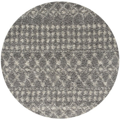 The Rugs Soft Moroccan Diamond Shaggy Rugs And Runners High Pile Grey And Ivory Living Room Kitchen Hallway 1010 - image 1