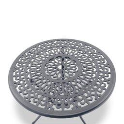 Homeology Positano Luxurious Garden And Patio Table And 4 Large Chairs With Armrests Cast Aluminium Bistro Set - Grey - thumbnail 2