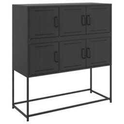 Vidaxl Sideboard Black 100.5X39X107 Cm Steel - thumbnail 2