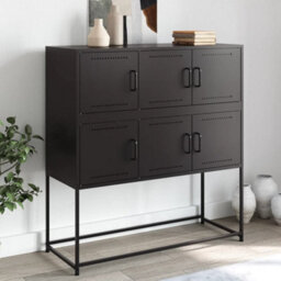Vidaxl Sideboard Black 100.5X39X107 Cm Steel