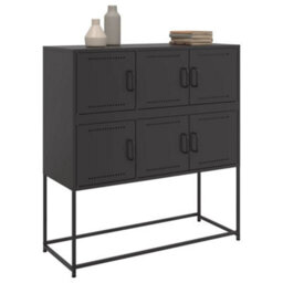 Vidaxl Sideboard Black 100.5X39X107 Cm Steel - thumbnail 4