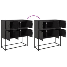 Vidaxl Sideboard Black 100.5X39X107 Cm Steel - thumbnail 9