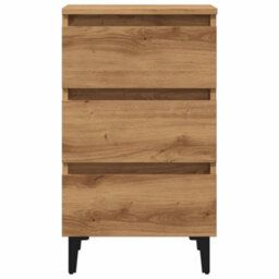 Berkfield Bed Cabinet With Metal Legs Artisan Oak 40X35X69 Cm - thumbnail 4