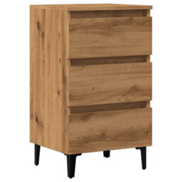 Berkfield Bed Cabinet With Metal Legs Artisan Oak 40X35X69 Cm - thumbnail 2