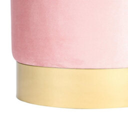 Harbour Housewares Round Velvet Foot Stool - Pink - Modern Dressing Table Pouffe Footstool Vanity Seats Vanity Chair Pouf - thumbnail 5