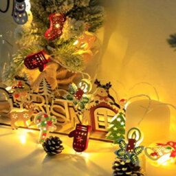 CLEFFNS 3Pcs Battery Operated Christmas Lights 15 Ft 30 Led Christmas Tree Santa Snowflake Candy Cane Led Fairy String Light Holiday Gift - thumbnail 5