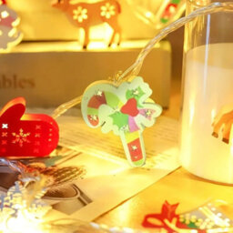 CLEFFNS 3Pcs Battery Operated Christmas Lights 15 Ft 30 Led Christmas Tree Santa Snowflake Candy Cane Led Fairy String Light Holiday Gift - thumbnail 3